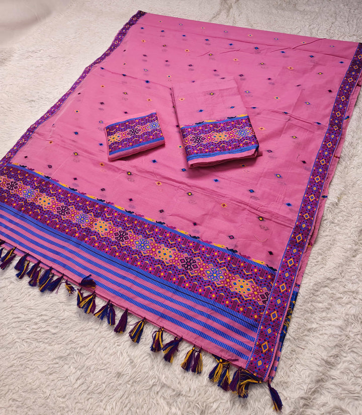 Ready-To-Wear Multi-Dhaga Work AC Cotton* Mekhela Sador