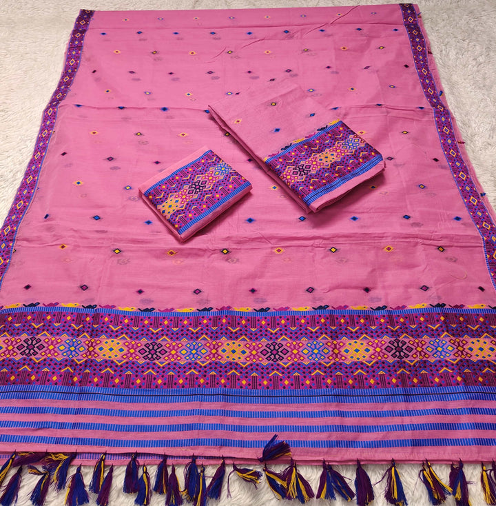 Ready-To-Wear Multi-Dhaga Work AC Cotton* Mekhela Sador
