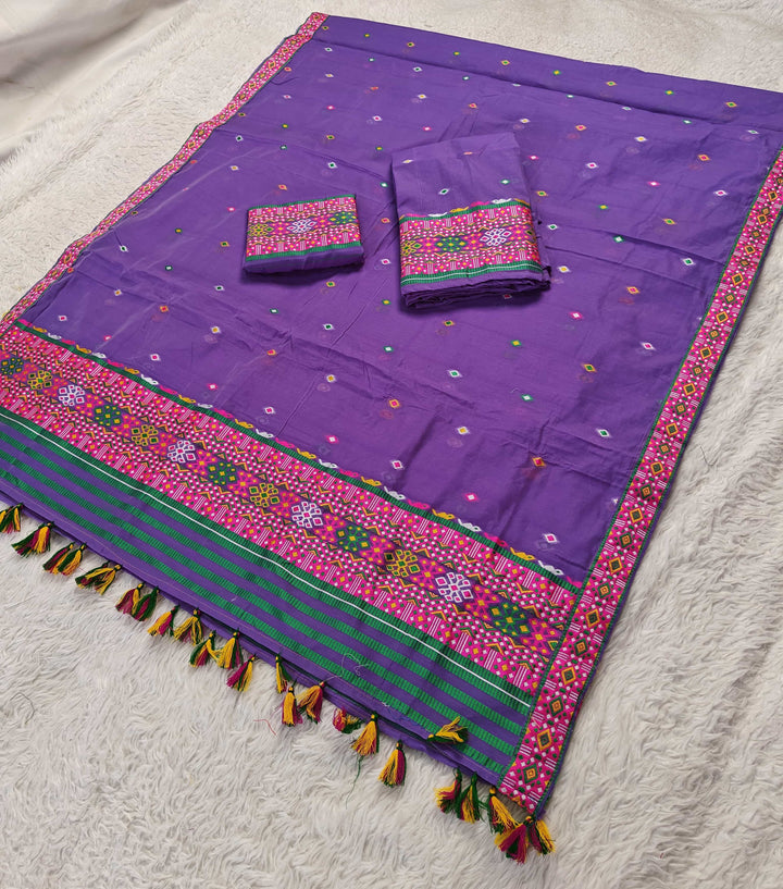 Ready-To-Wear Multi-Dhaga Work AC Cotton* Mekhela Sador