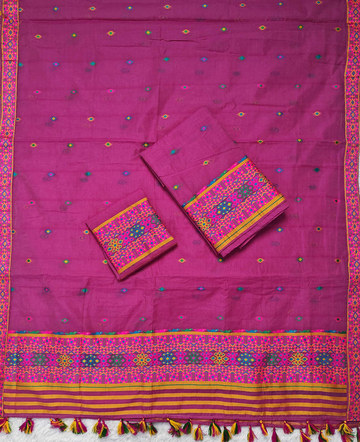 Ready-To-Wear Multi-Dhaga Work AC Cotton* Mekhela Sador