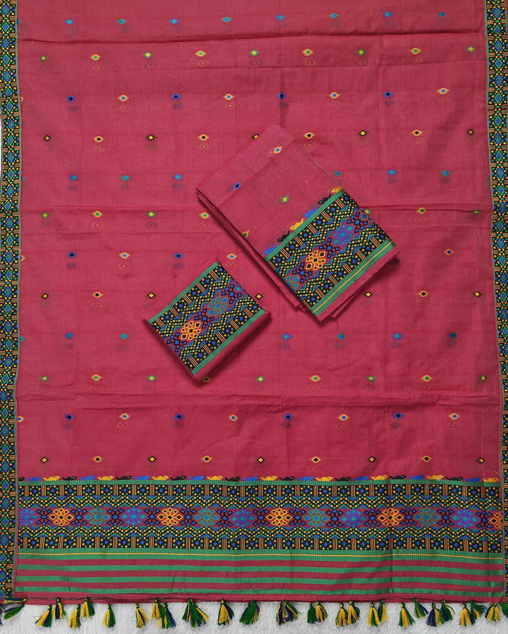 Ready-To-Wear Multi-Dhaga Work AC Cotton* Mekhela Sador