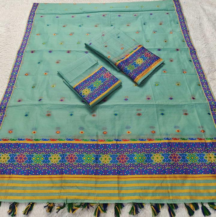 Ready-To-Wear Multi-Dhaga Work AC Cotton* Mekhela Sador