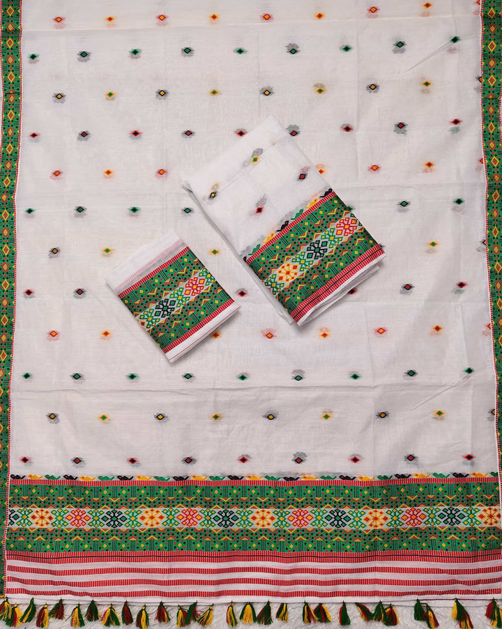 Ready-To-Wear Multi-Dhaga Work AC Cotton* Mekhela Sador