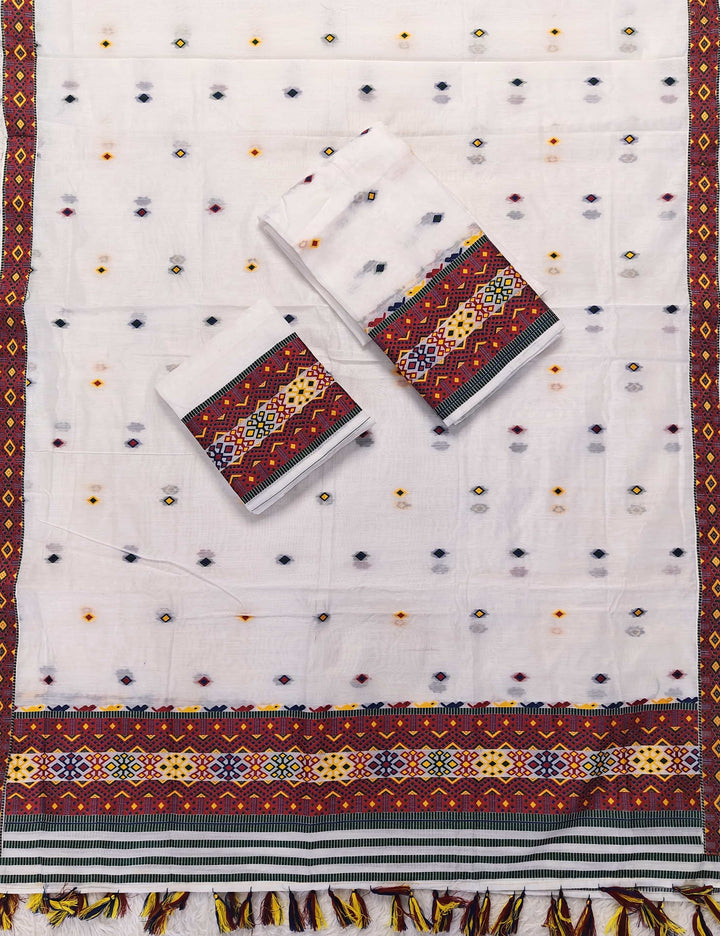Ready-To-Wear Multi-Dhaga Work AC Cotton* Mekhela Sador