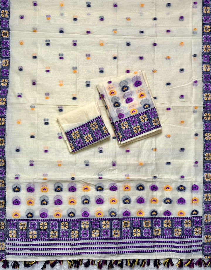 Ready-To-Wear Multi-Dhaga Work AC Cotton* Mekhela Sador