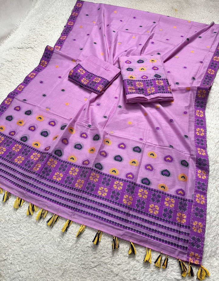 Ready-To-Wear Multi-Dhaga Work AC Cotton* Mekhela Sador