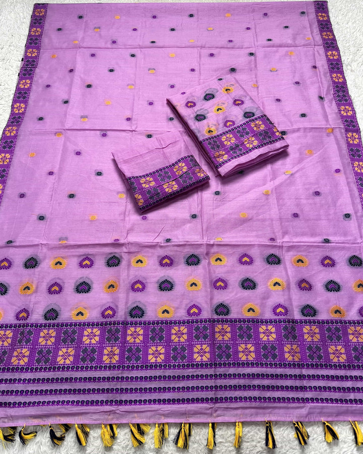 Ready-To-Wear Multi-Dhaga Work AC Cotton* Mekhela Sador