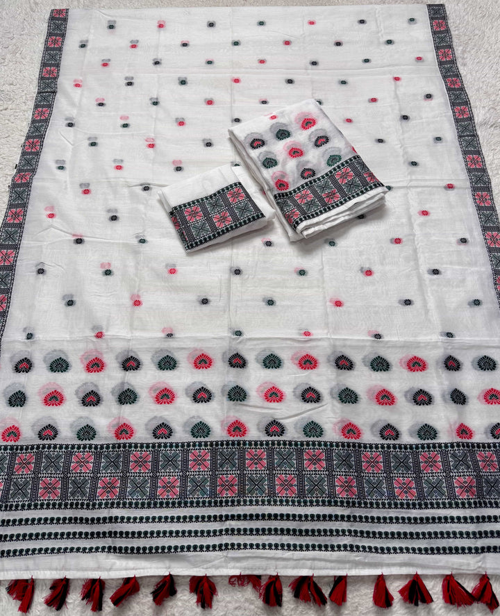 Ready-To-Wear Multi-Dhaga Work AC Cotton* Mekhela Sador