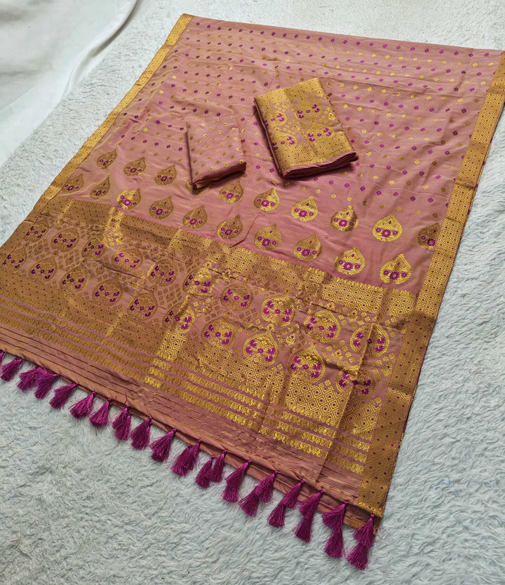 Ready-To-Wear Gold Jari Super Cotton* Mekhela Sador