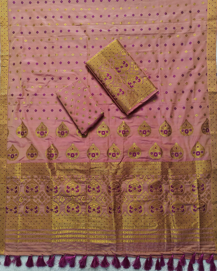 Ready-To-Wear Gold Jari Super Cotton* Mekhela Sador