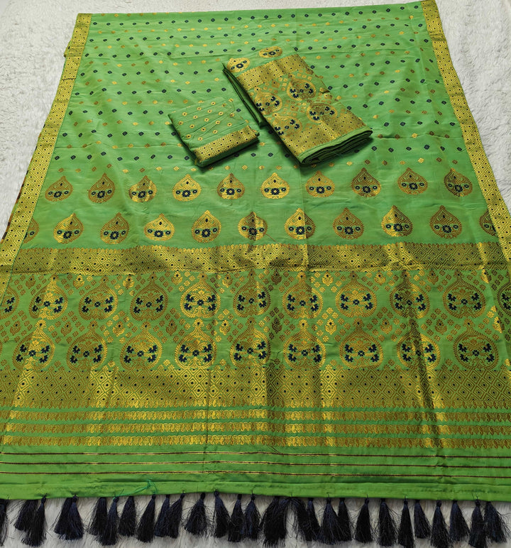 Ready-To-Wear Gold Jari Super Cotton* Mekhela Sador