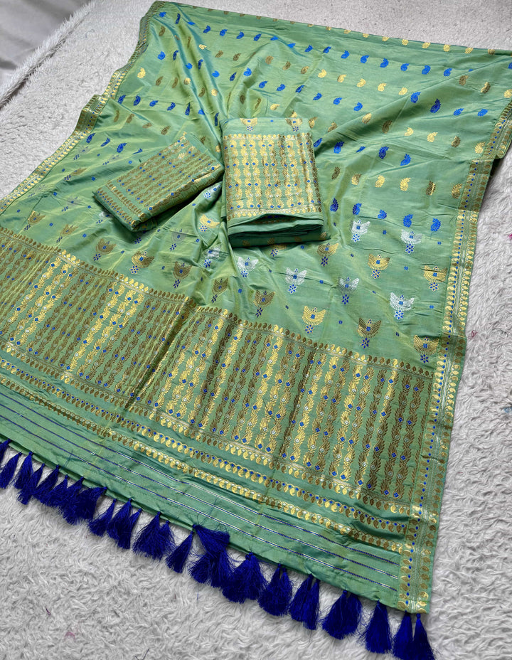 Ready-To-Wear Silver Silver Super Cotton* Mekhela Sador