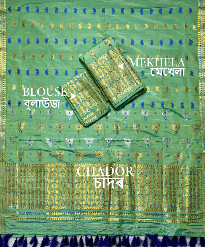 Ready-To-Wear Silver Silver Super Cotton* Mekhela Sador