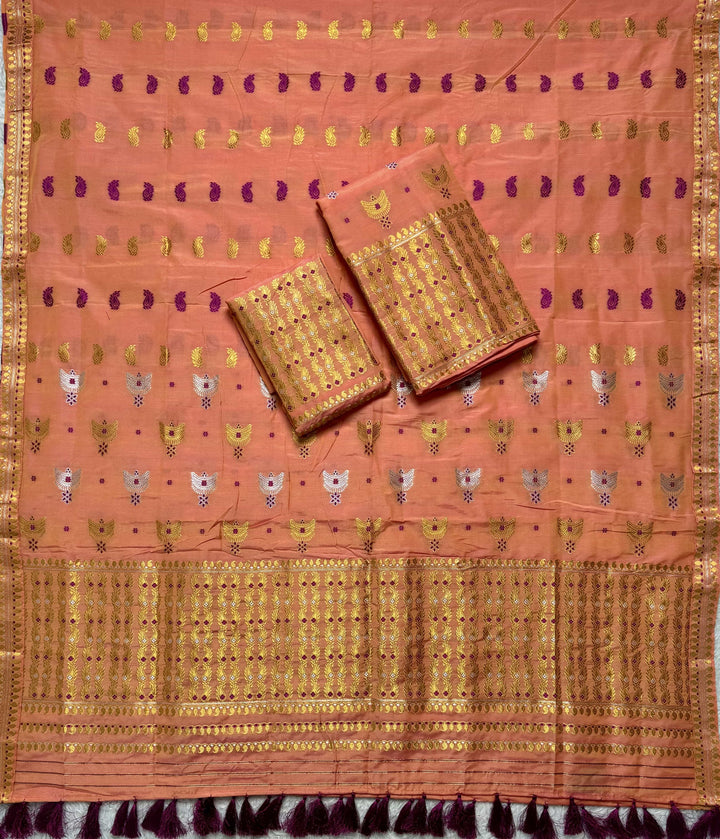 Ready-To-Wear Silver Silver Super Cotton* Mekhela Sador