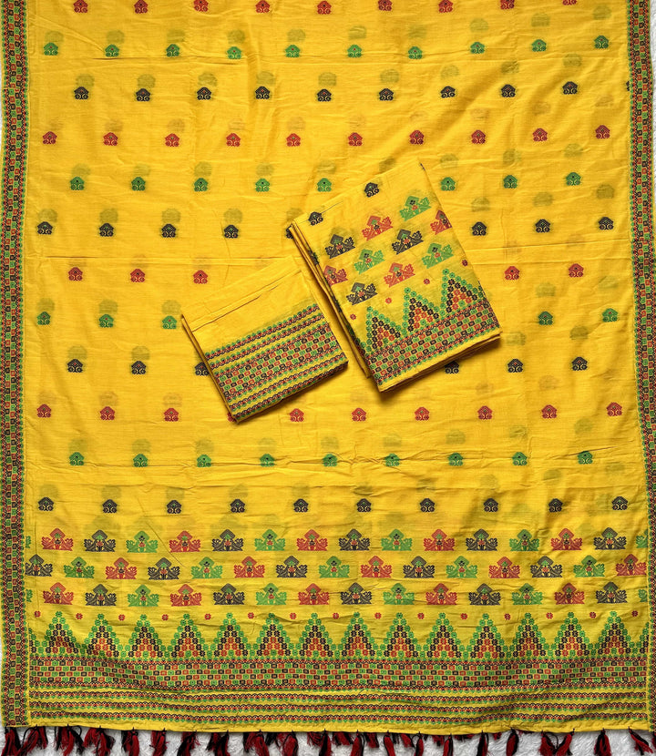 Ready-To-Wear Multi-Dhaga Work Super Cotton* Mekhela Sador