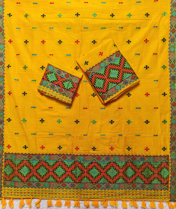 Ready-To-Wear Multi-Dhaga Work Super Cotton* Mekhela Sador