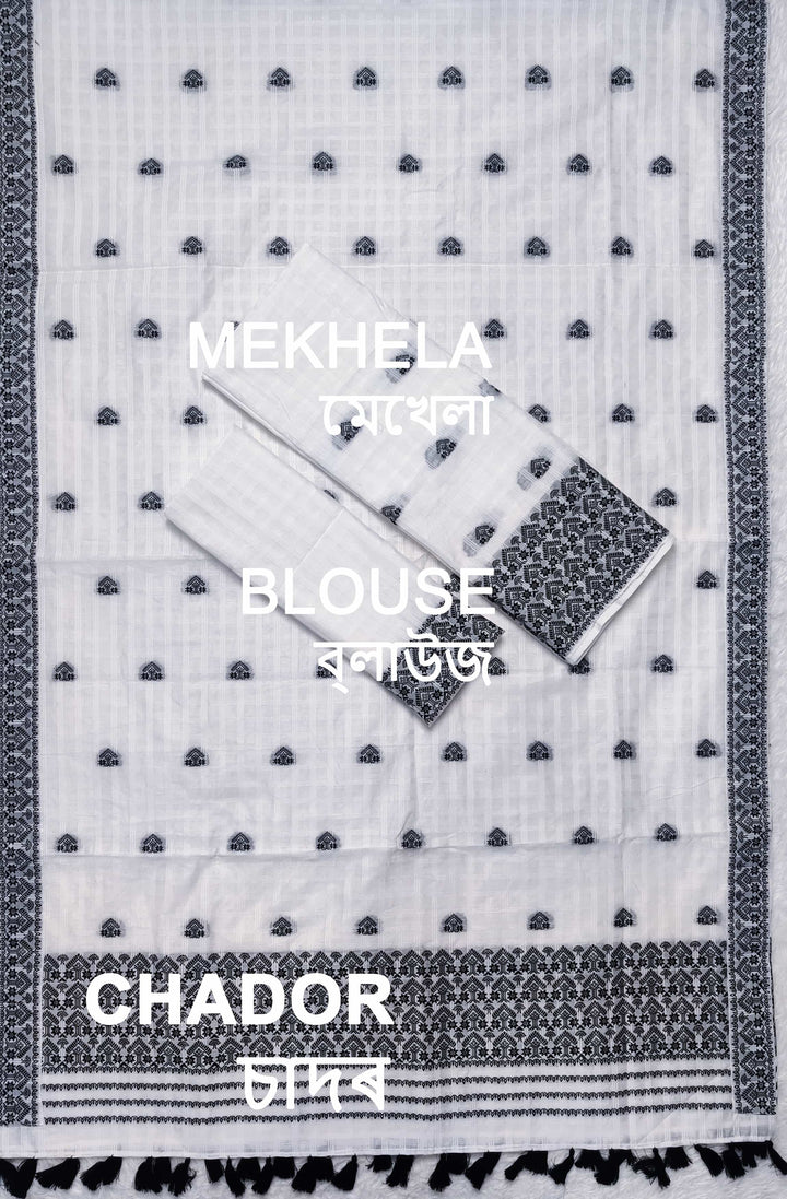Ready-To-Wear Cotton Checks* Mekhela Sador