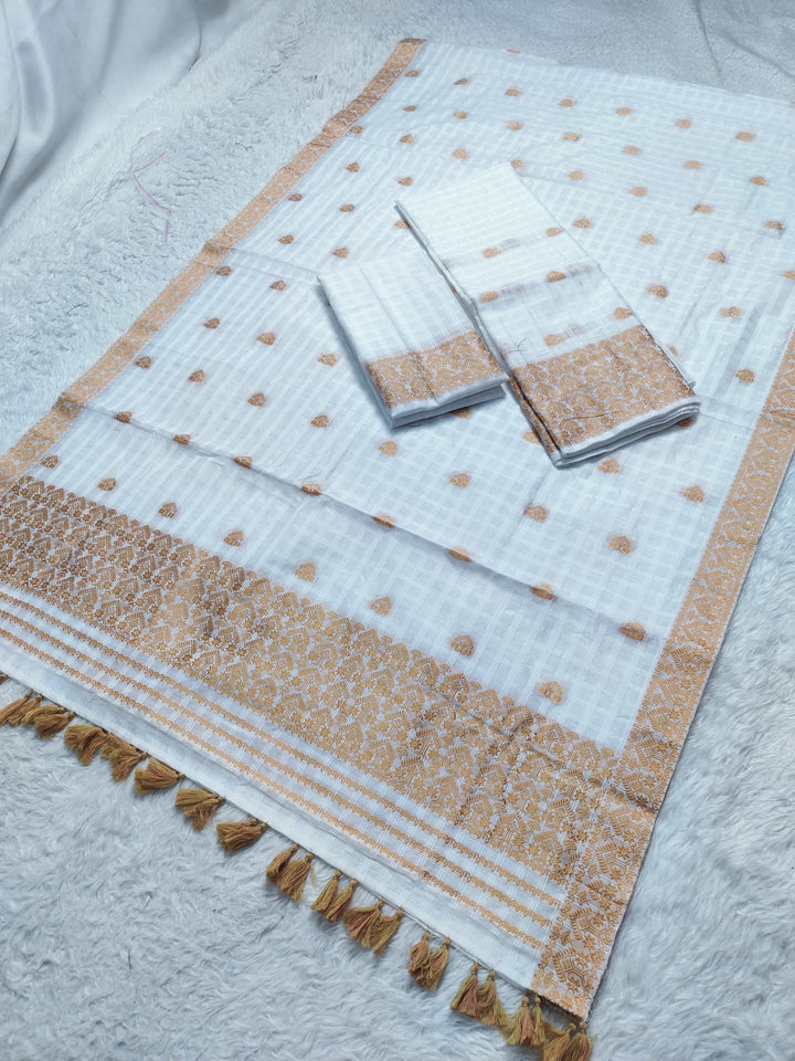 Ready-To-Wear Cotton Checks* Mekhela Sador