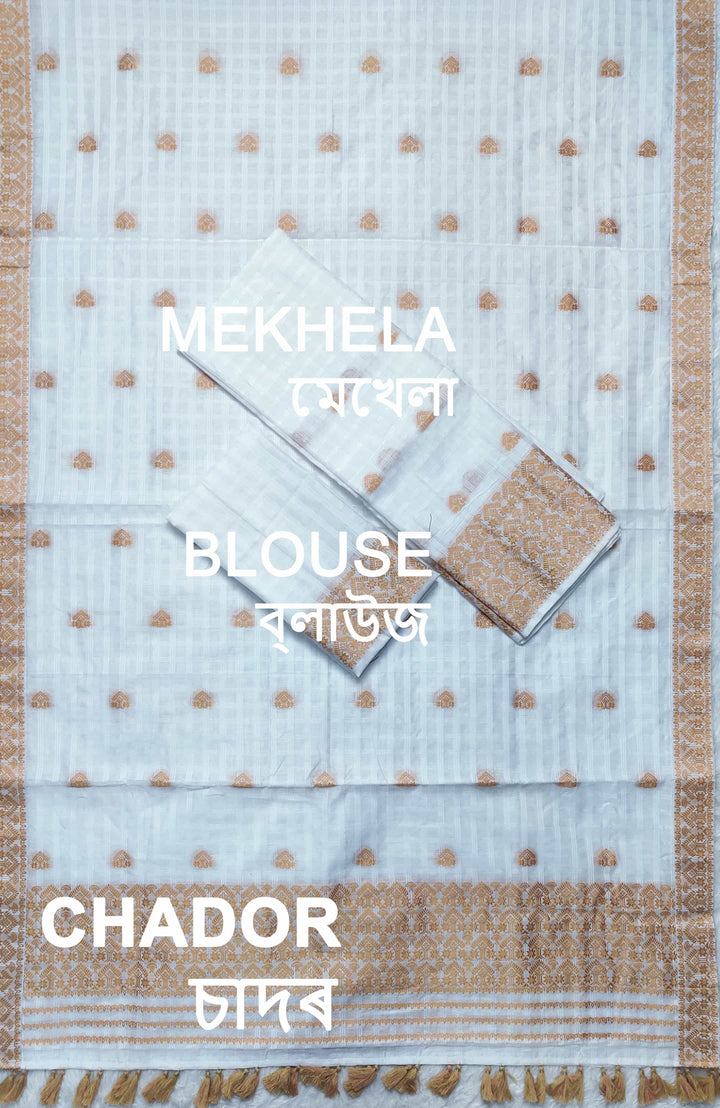 Ready-To-Wear Cotton Checks* Mekhela Sador