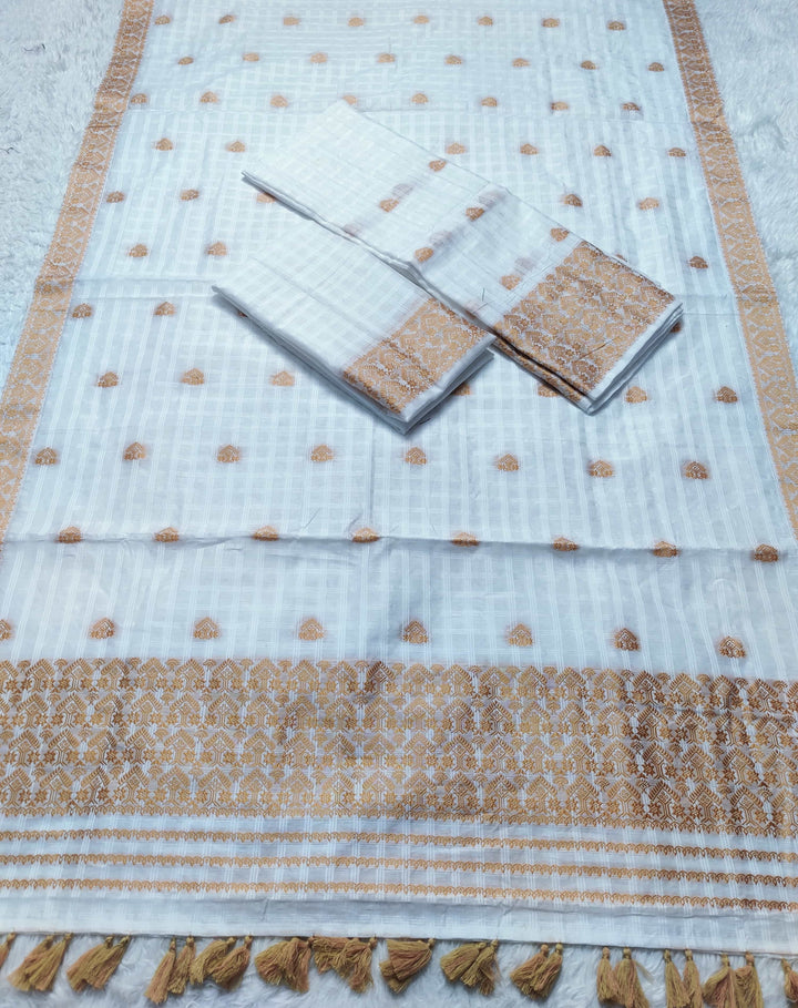 Ready-To-Wear Cotton Checks* Mekhela Sador