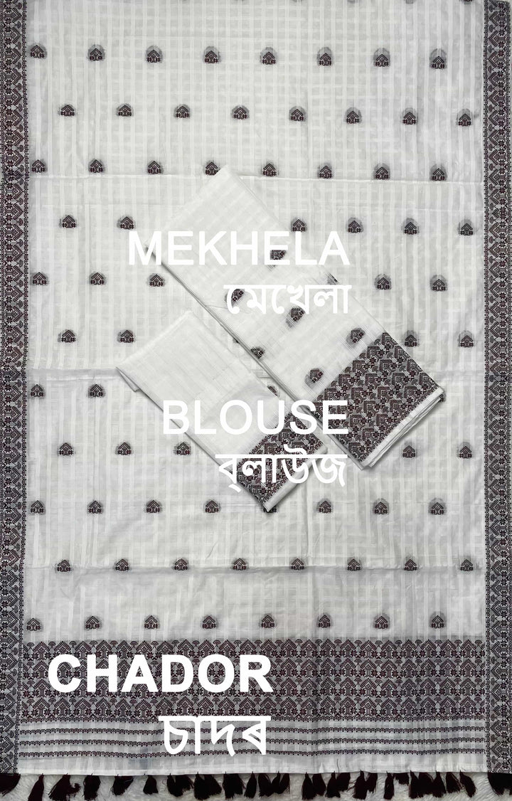 Ready-To-Wear Cotton Checks* Mekhela Sador