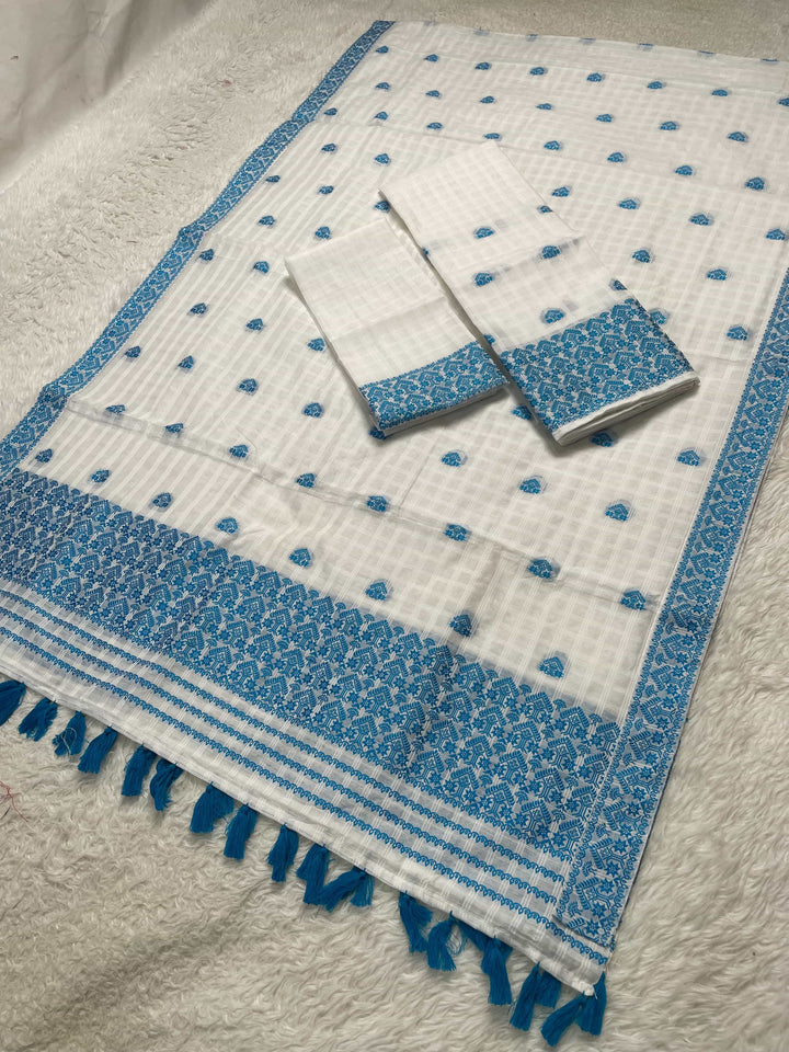Ready-To-Wear Cotton Checks* Mekhela Sador