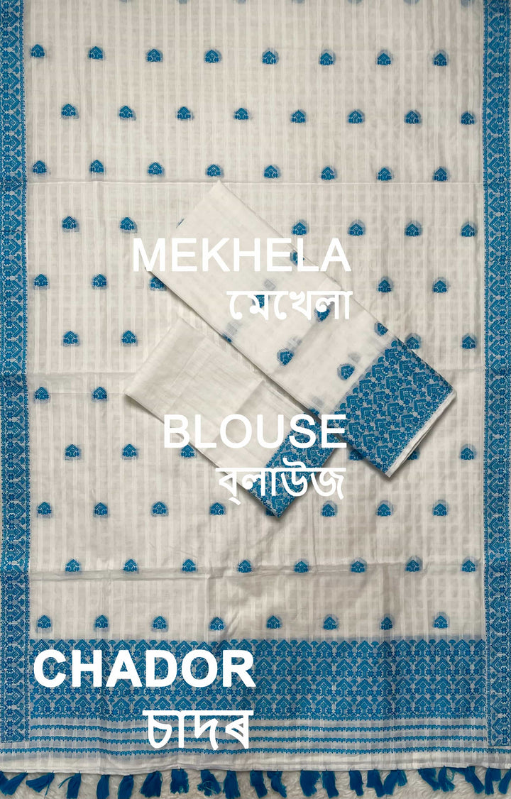 Ready-To-Wear Cotton Checks* Mekhela Sador
