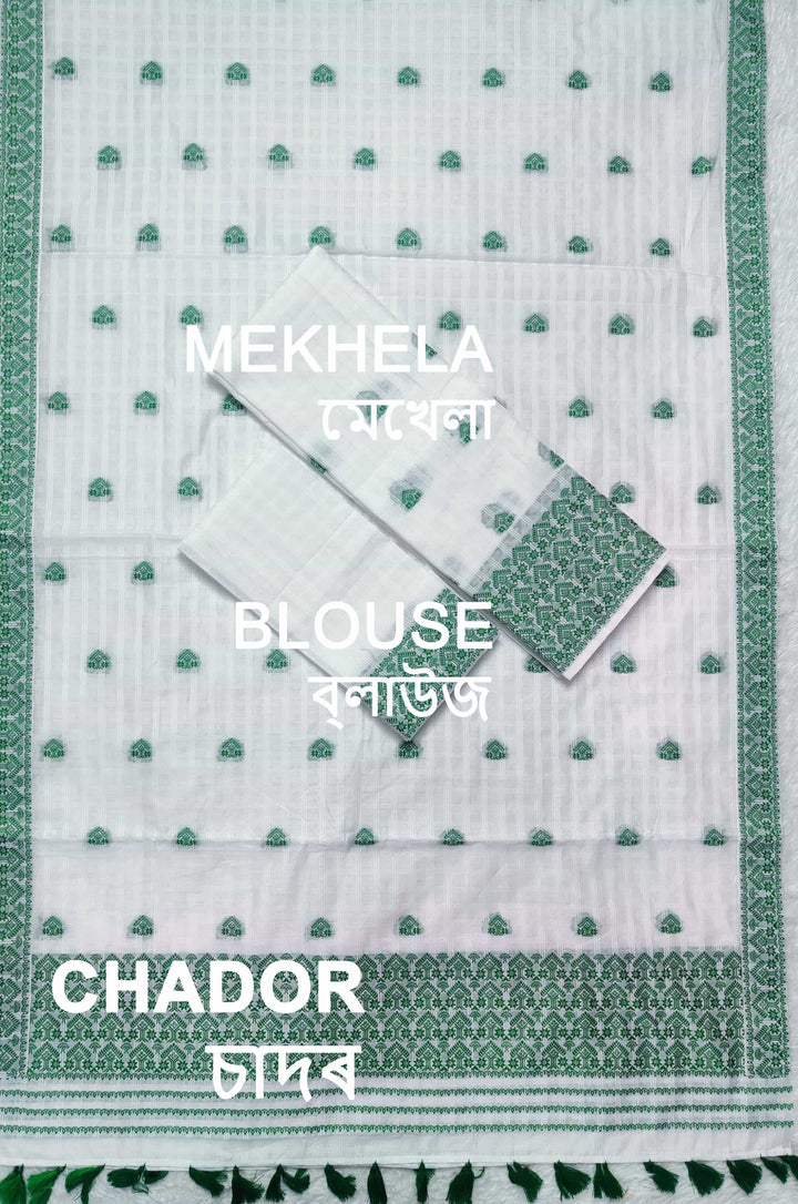 Ready-To-Wear Cotton Checks* Mekhela Sador