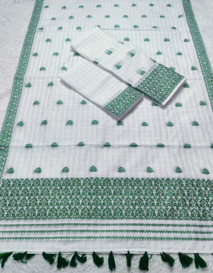 Ready-To-Wear Cotton Checks* Mekhela Sador