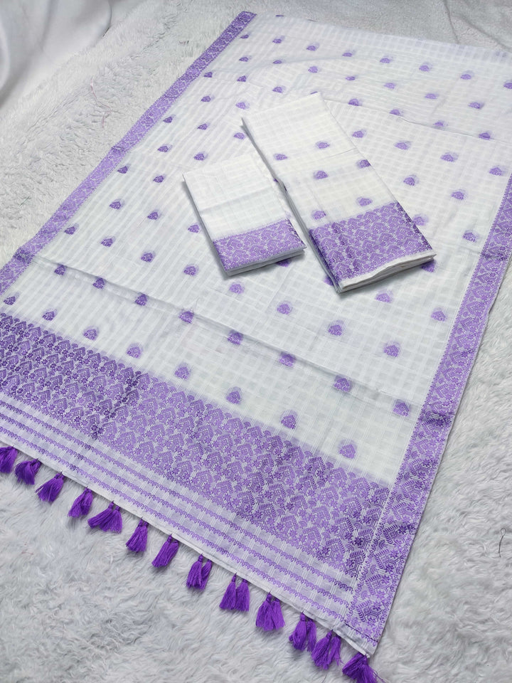 Ready-To-Wear Cotton Checks* Mekhela Sador