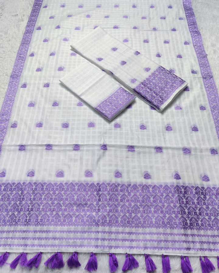 Ready-To-Wear Cotton Checks* Mekhela Sador
