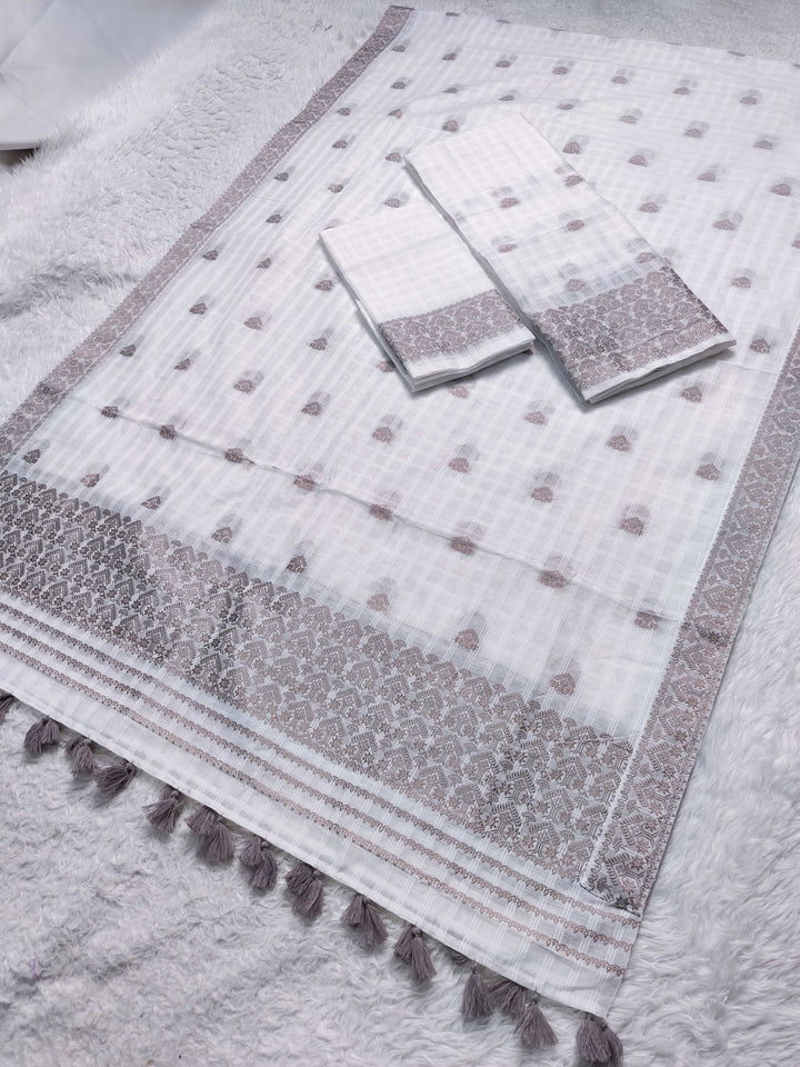 Ready-To-Wear Cotton Checks* Mekhela Sador