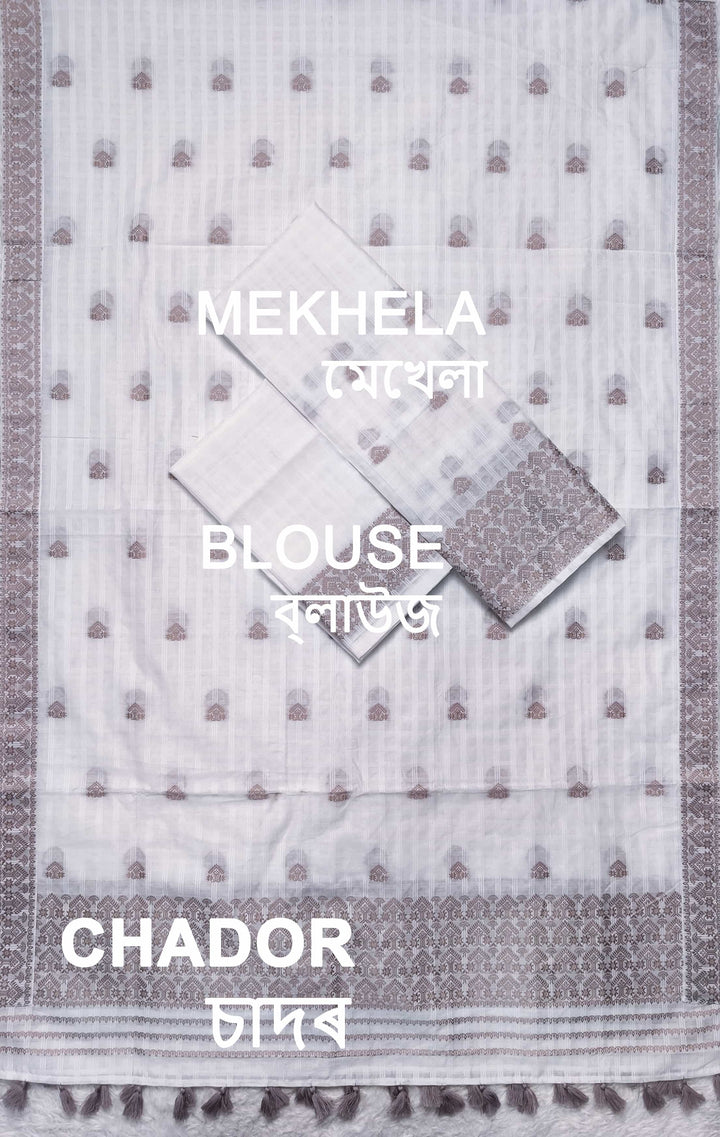 Ready-To-Wear Cotton Checks* Mekhela Sador