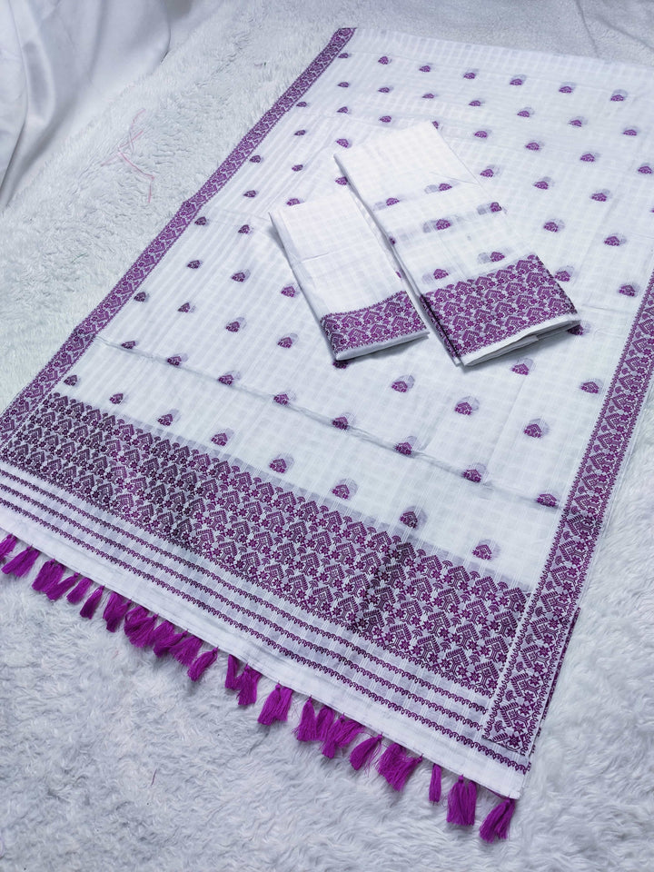 Ready-To-Wear Cotton Checks* Mekhela Sador