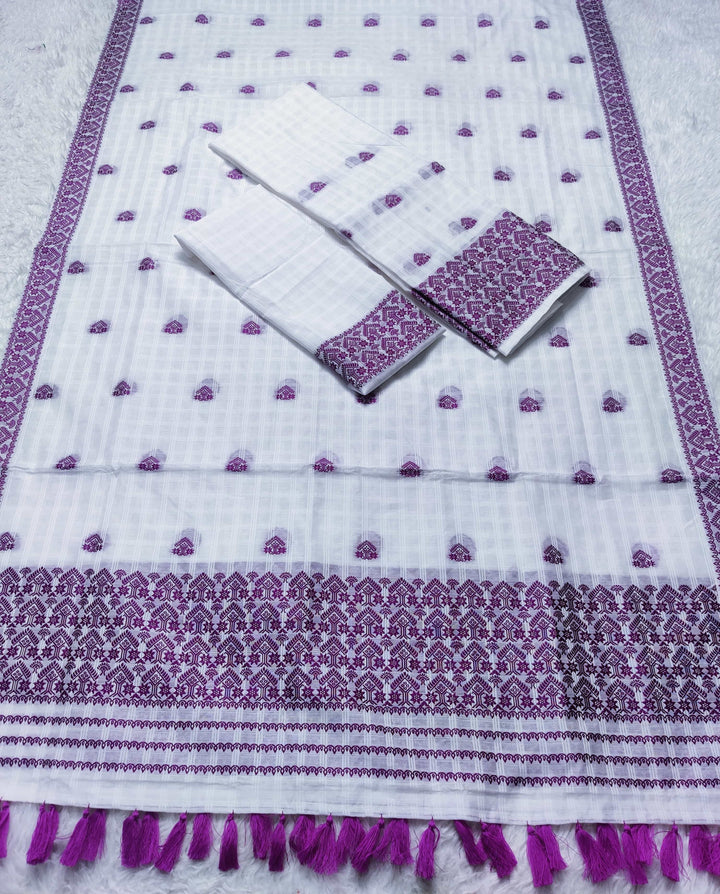 Ready-To-Wear Cotton Checks* Mekhela Sador