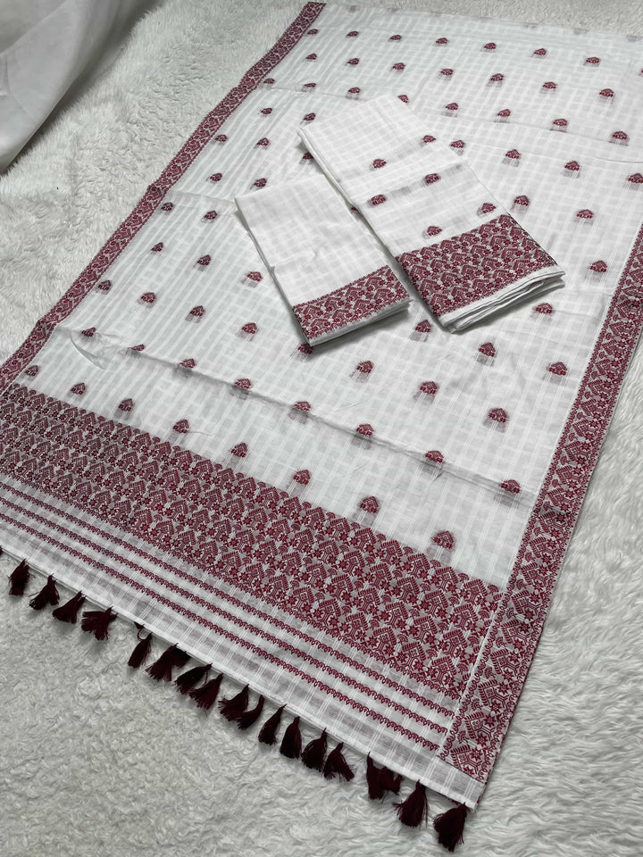 Ready-To-Wear Cotton Checks* Mekhela Sador