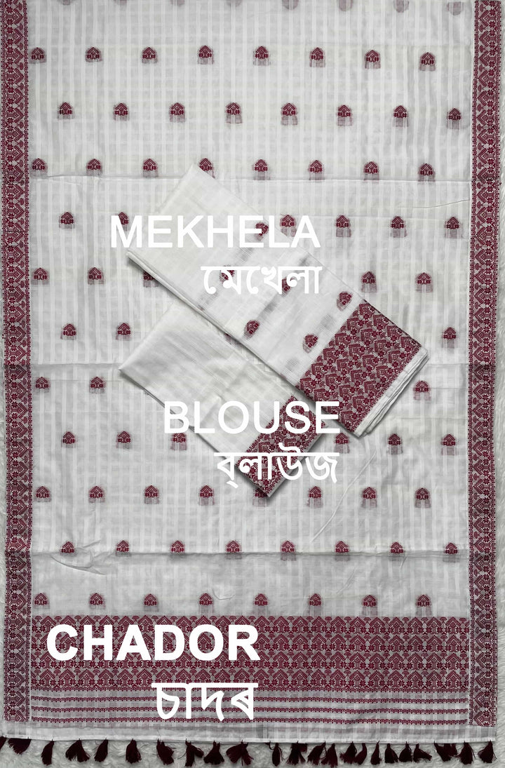 Ready-To-Wear Cotton Checks* Mekhela Sador
