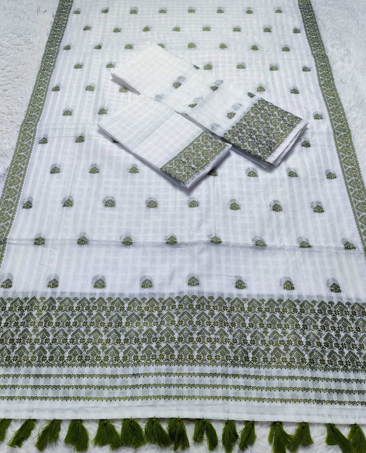 Ready-To-Wear Cotton Checks* Mekhela Sador