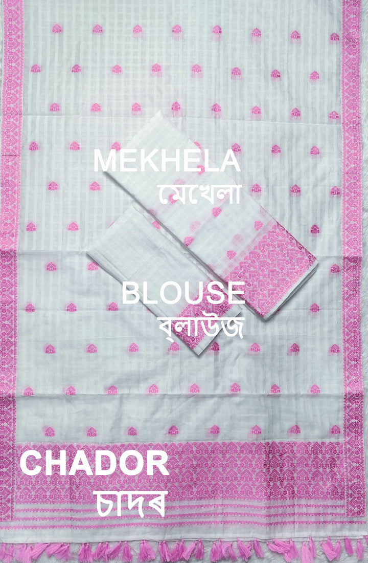 Ready-To-Wear Cotton Checks* Mekhela Sador