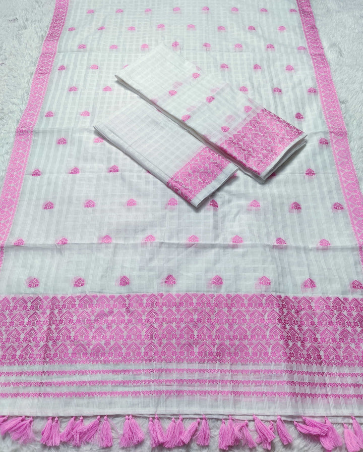 Ready-To-Wear Cotton Checks* Mekhela Sador