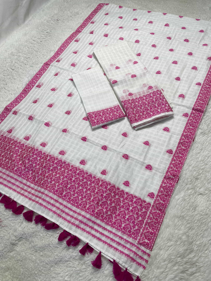 Ready-To-Wear Cotton Checks* Mekhela Sador