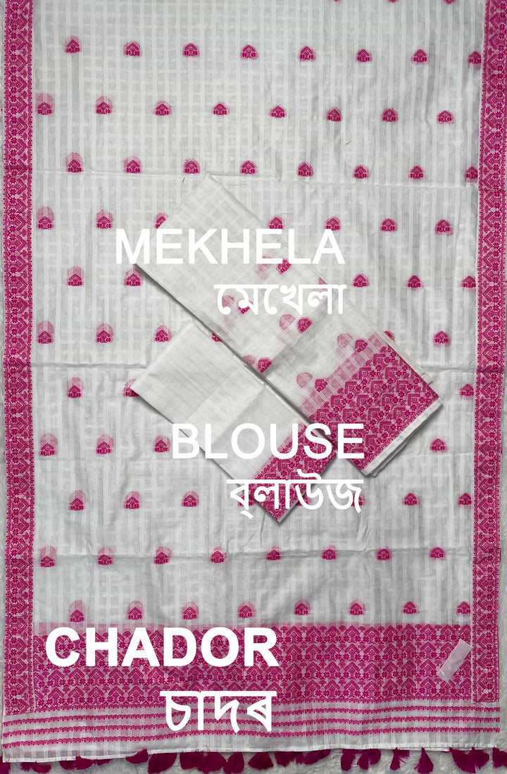 Ready-To-Wear Cotton Checks* Mekhela Sador