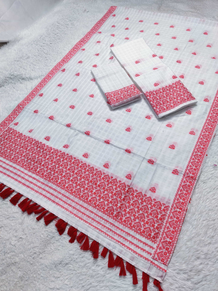 Ready-To-Wear Cotton Checks* Mekhela Sador