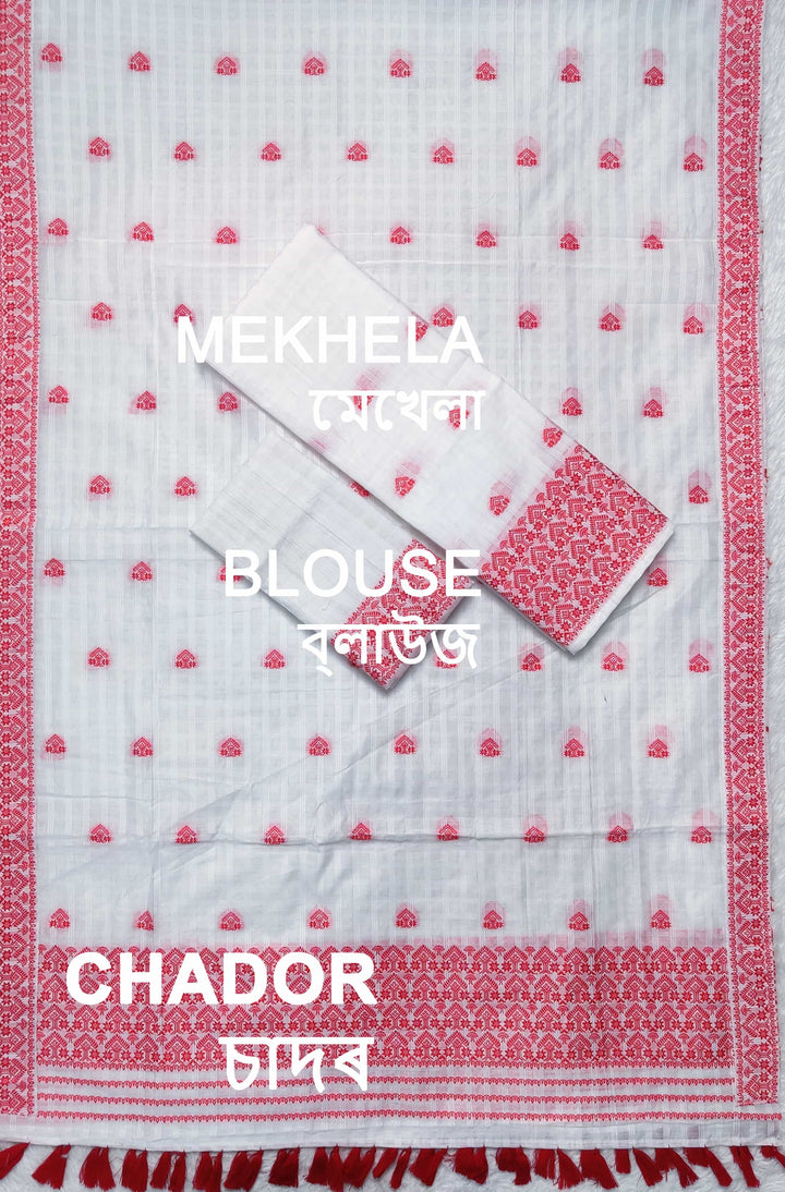 Ready-To-Wear Cotton Checks* Mekhela Sador