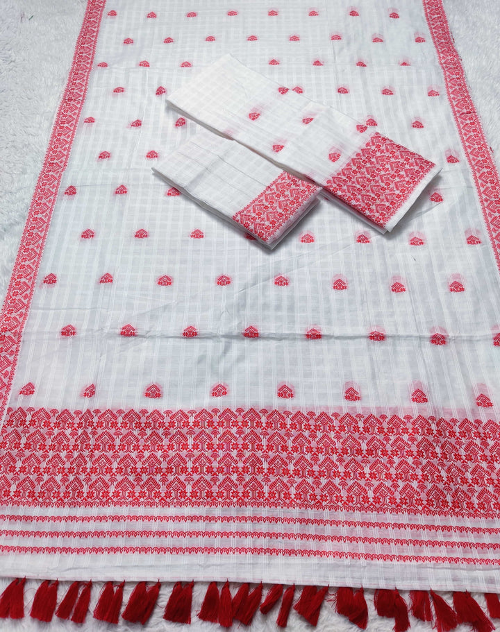 Ready-To-Wear Cotton Checks* Mekhela Sador