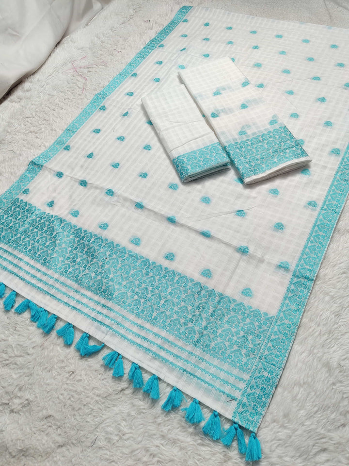Ready-To-Wear Cotton Checks* Mekhela Sador