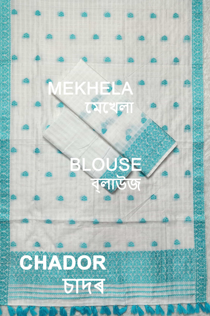 Ready-To-Wear Cotton Checks* Mekhela Sador