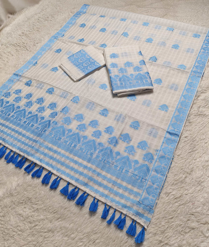 Ready-To-Wear Cotton Checks* Mekhela Sador