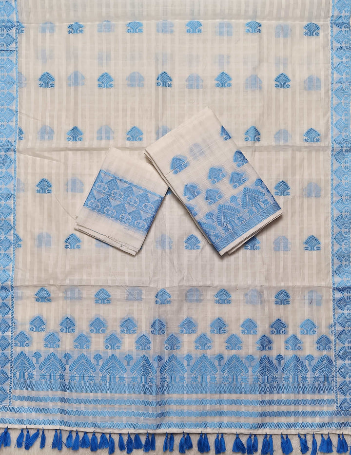 Ready-To-Wear Cotton Checks* Mekhela Sador