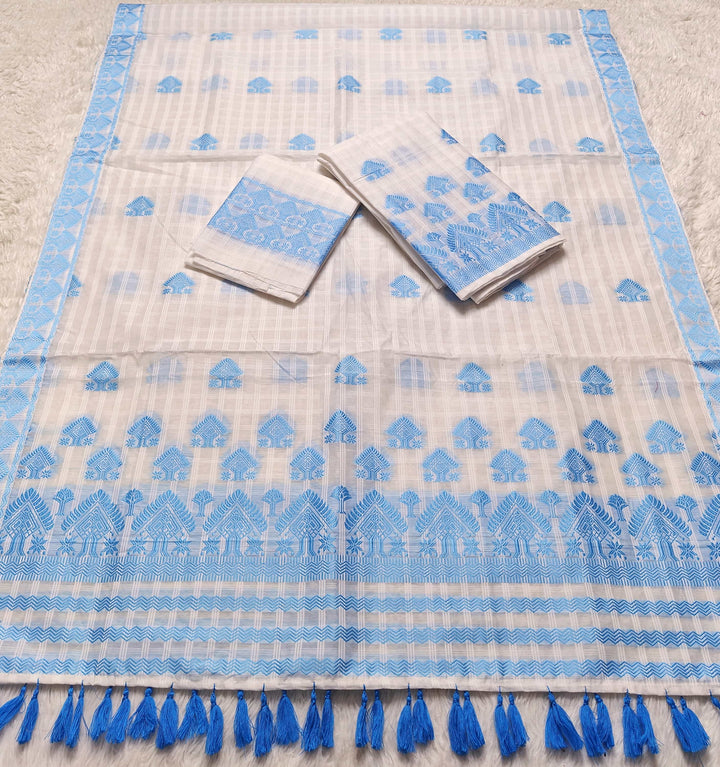 Ready-To-Wear Cotton Checks* Mekhela Sador